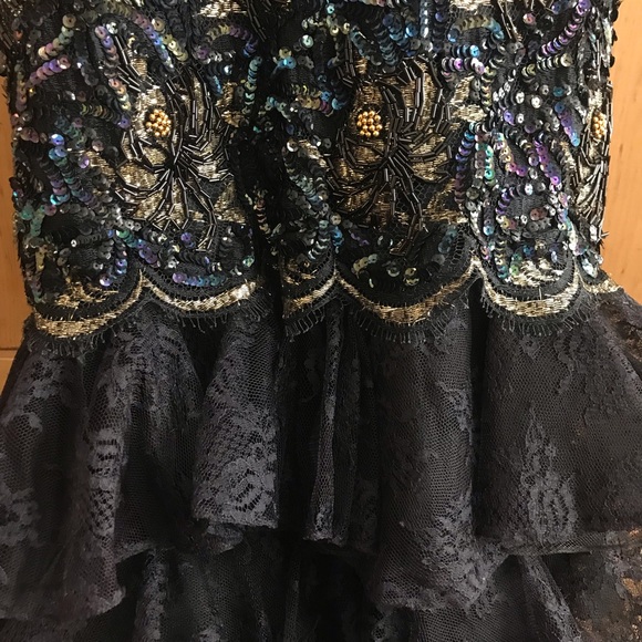 Vintage Beaded Sequin Evening Gown - Picture 3 of 6